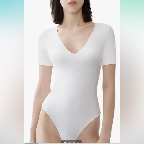 Pumiey Tops - NWT PUMIEY Women's V Neck Short Sleeve Bodysuit Sexy Tops Sharp Collection